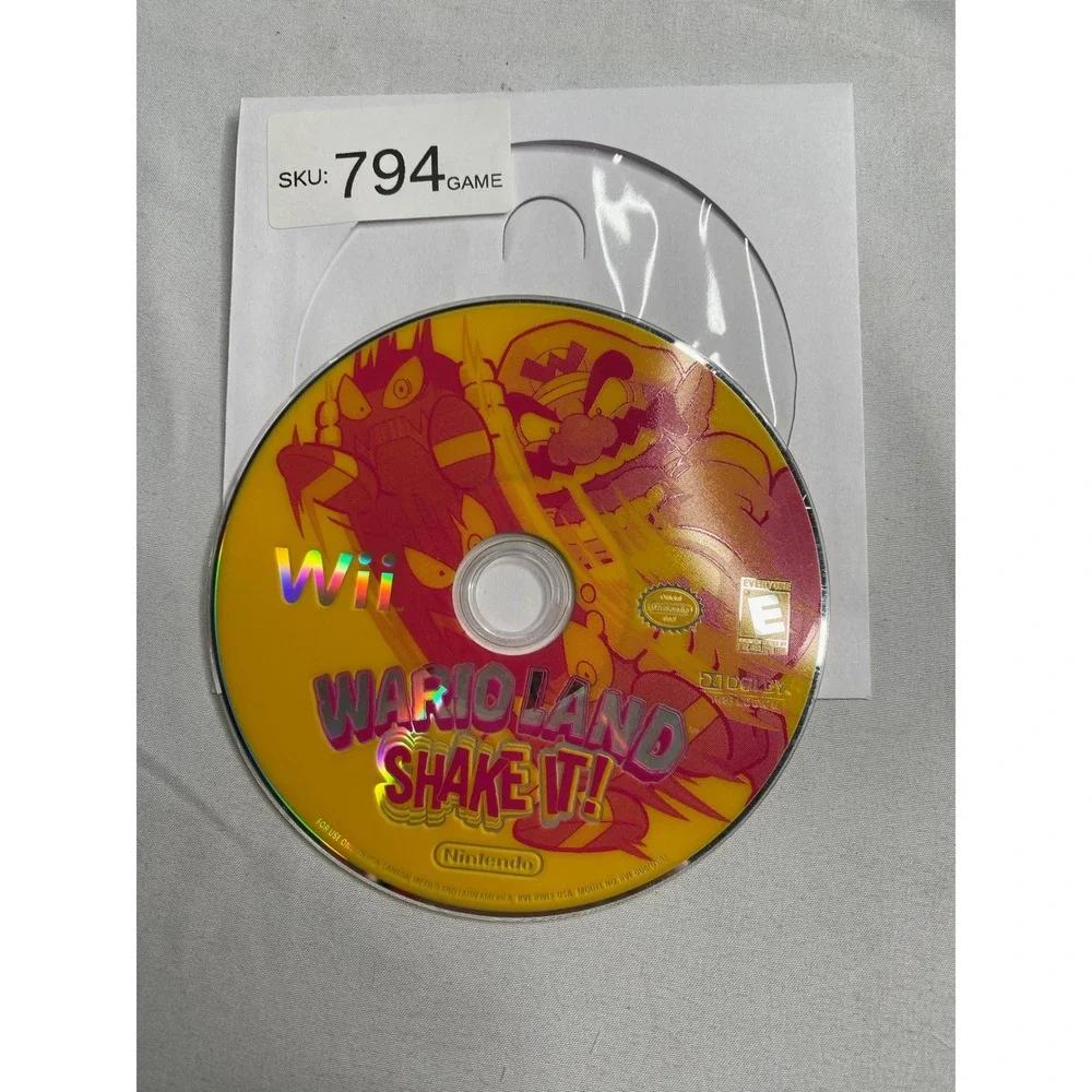 Wario Land Shake It! Nintendo Wii Disc Only RVL-RWLE-USA Hand Drawn Platformer